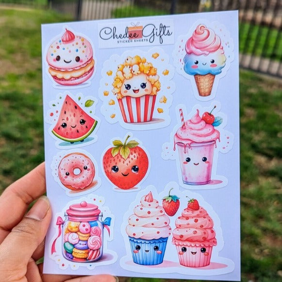 Cute Kawaii Food Sticker Sheet, Kawaii Food, Kawaii Sweets, 02 – Chedee ...