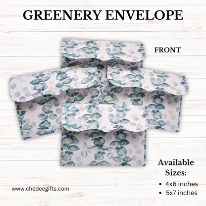 50 Pack Greenery Invitation Envelope