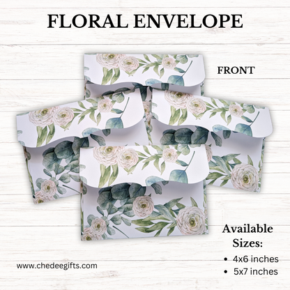 50 Pack Floral Wedding Invitation Envelope