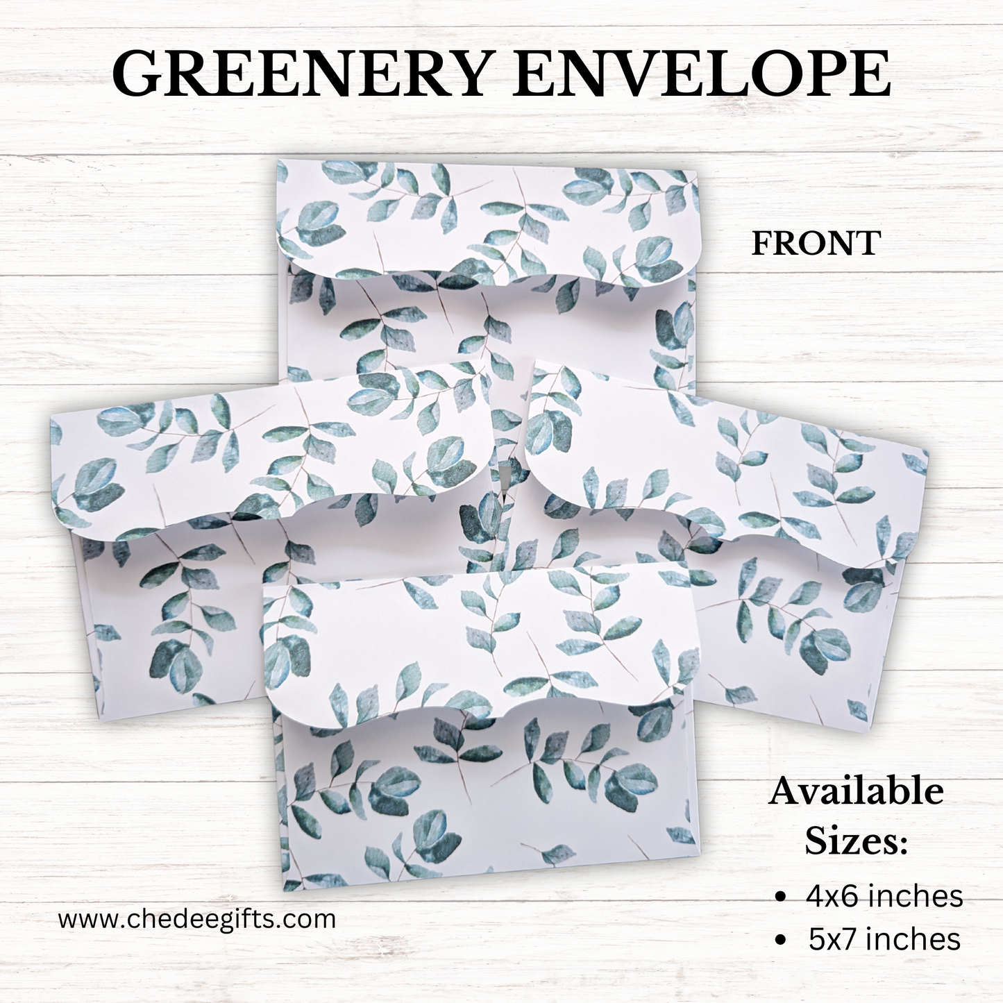 50 Pack Greenery Invitation Envelope