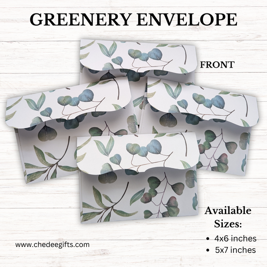 50 Pack Greenery Invitation Envelope