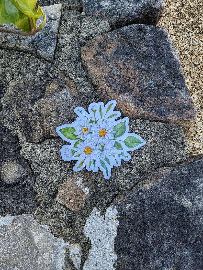 Daisy Vinyl Sticker, Laptop, Water Bottle Stickers