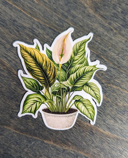 Peace Lily Plant Stickers, Houseplant, Plant Mom Stickers, Plantaholic Stickers, Notebook, Journal Stickers