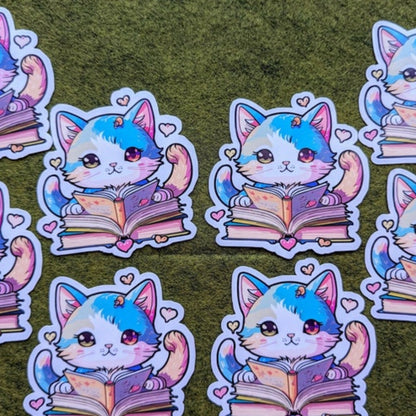 Copy of Cute British Cat Flowers Waterproof Vinyl Stickers