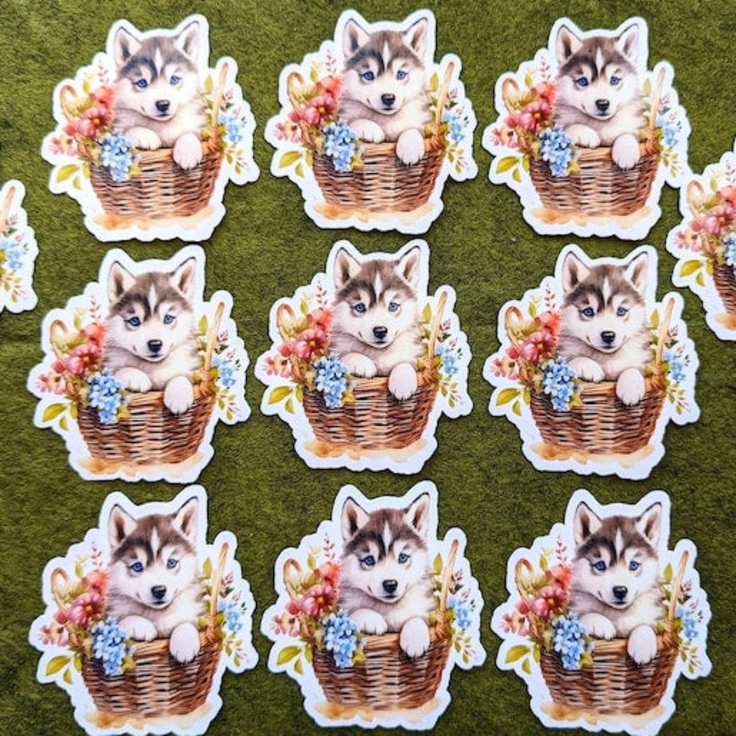 Cute Siberian Husky Dog Waterproof Stickers