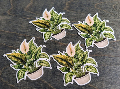 Peace Lily Plant Stickers, Houseplant, Plant Mom Stickers, Plantaholic Stickers, Notebook, Journal Stickers