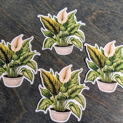 Peace Lily Plant Stickers, Houseplant, Plant Mom Stickers, Plantaholic Stickers, Notebook, Journal Stickers