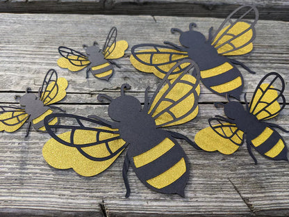 Set of 6 Large Bee Cutouts Birthday Backdrop Decor #2303