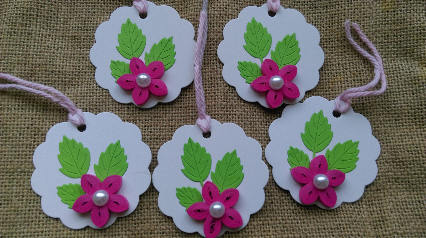 Set of 5 Quilled Gift Tags