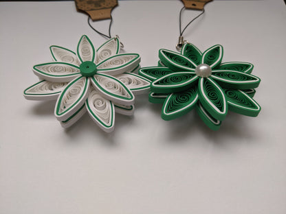 Green Christmas Ornaments-Quilled Ornaments -Handmade