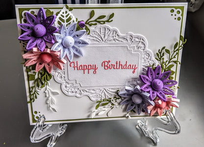 Happy Birthday Quilled Greeting Card-Anniversary- Art Paper-Handmade