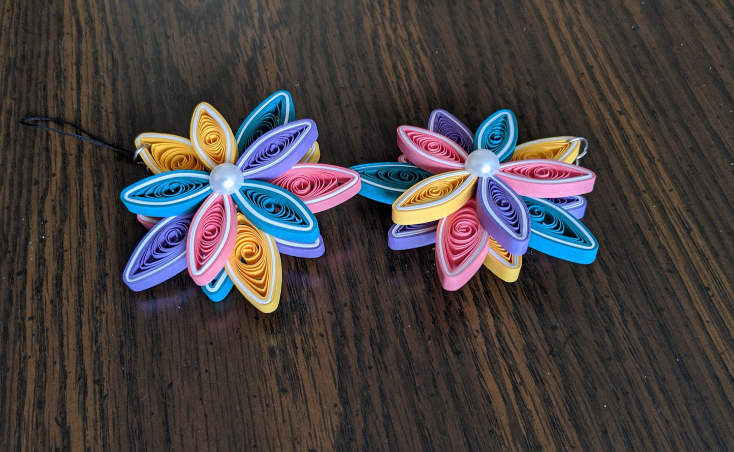 Assorted Color Christmas Quilled Ornaments- Handmade