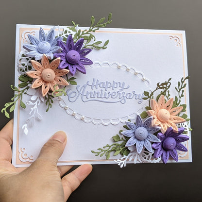 3D Anniversary Quilled Greeting Card-All-Purpose Greeting Card