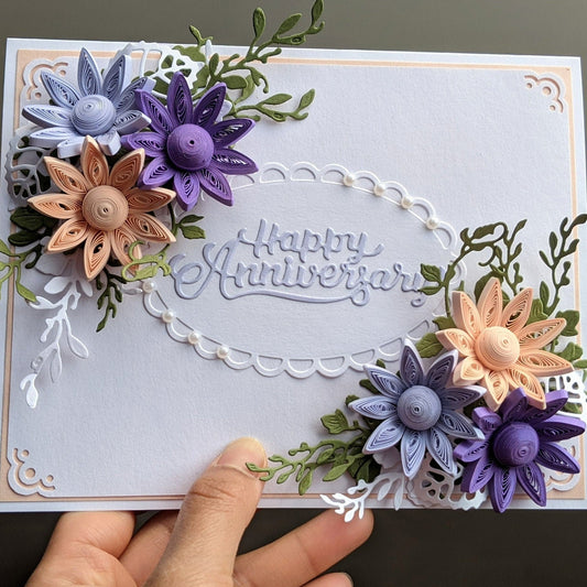 3D Anniversary Quilled Greeting Card-All-Purpose Greeting Card