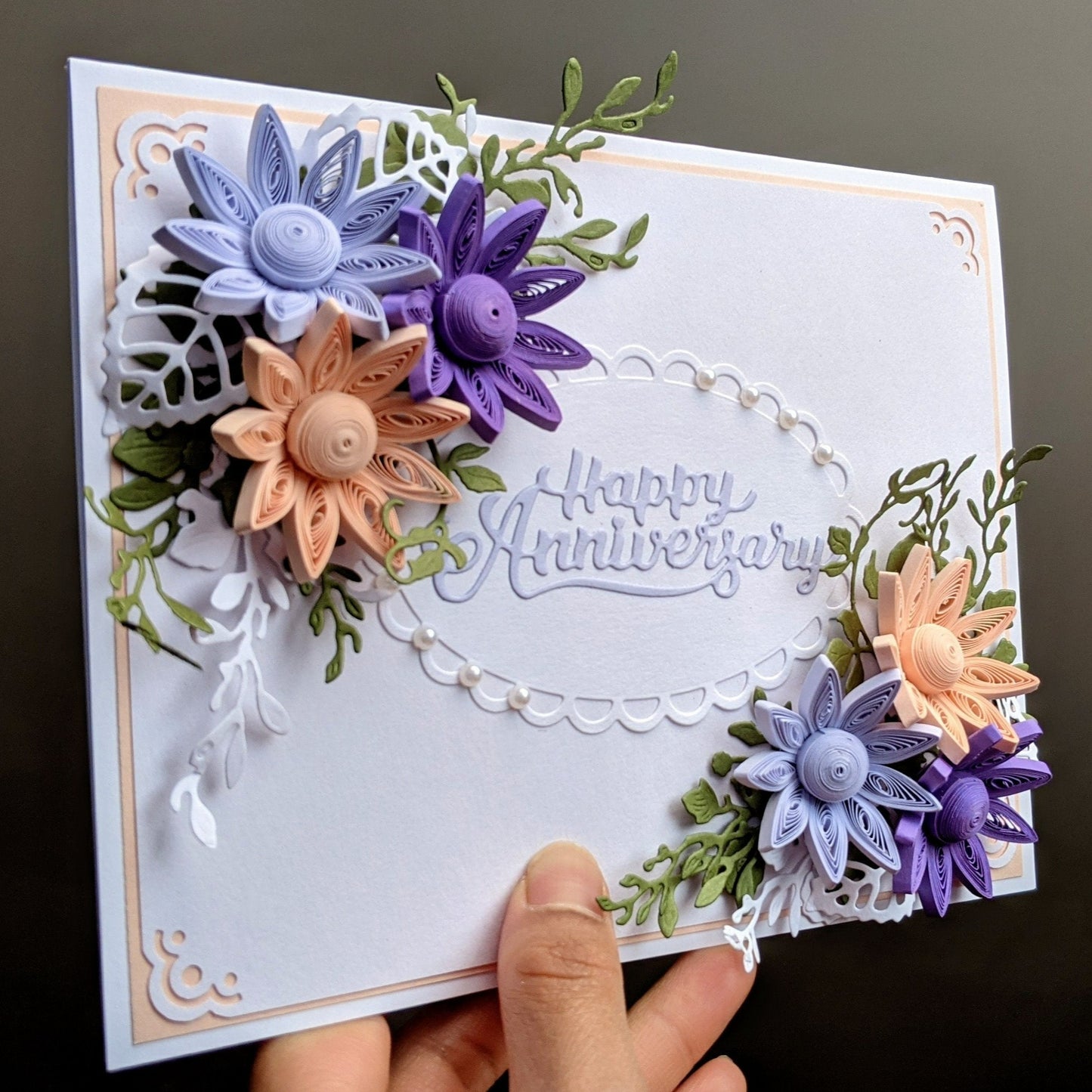 3D Anniversary Quilled Greeting Card-All-Purpose Greeting Card