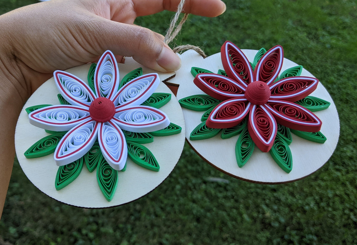 3D Christmas Quilled Ornaments- Art Paper-Handmade