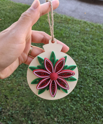 3D Christmas Quilled Ornaments- Art Paper-Handmade