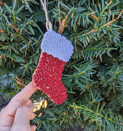 Socks Christmas Quilled Ornaments- Handmade