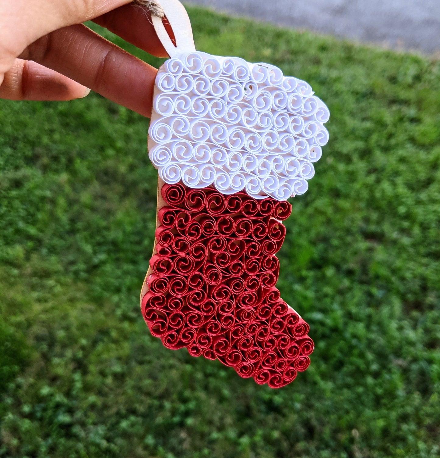 Socks Christmas Quilled Ornaments- Handmade