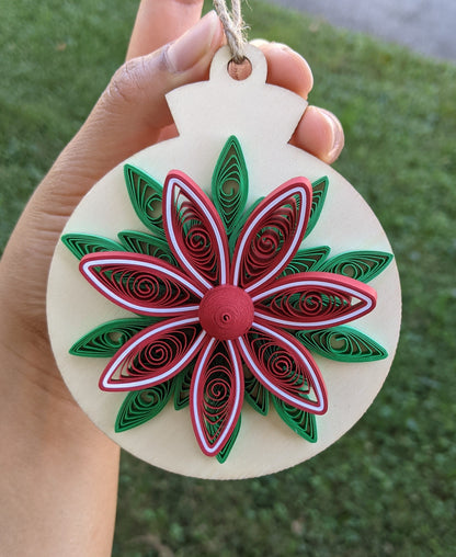 3D Christmas Quilled Ornaments- Art Paper-Handmade