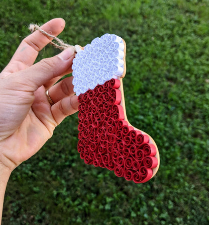 Socks Christmas Quilled Ornaments- Handmade