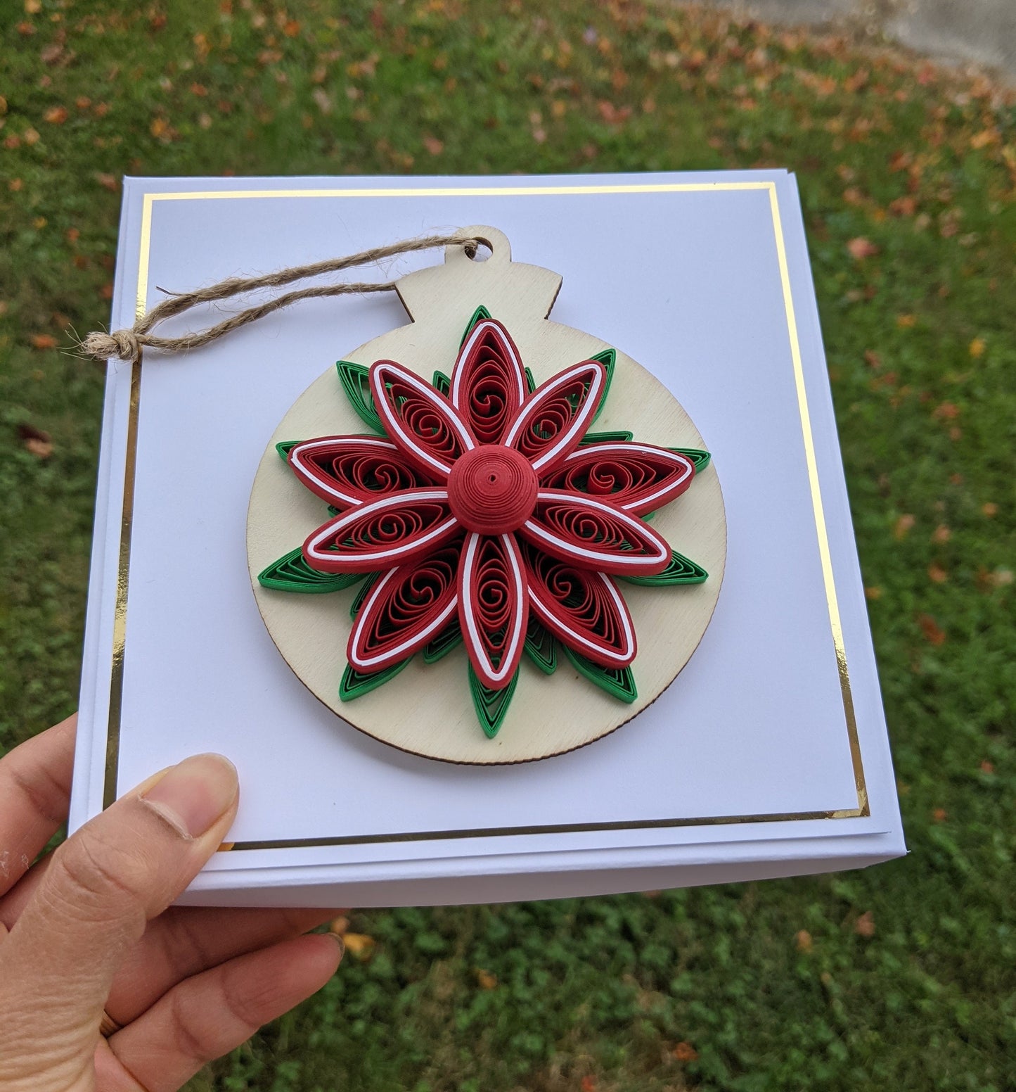 Christmas Quilled Ornament Card Removable Ornament