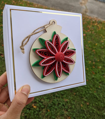 Christmas Quilled Ornament Card Removable Ornament