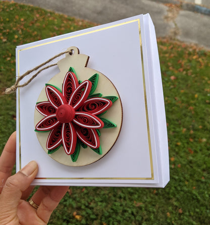 Christmas Quilled Ornament Card Removable Ornament