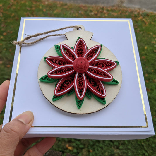 Christmas Quilled Ornament Card Removable Ornament