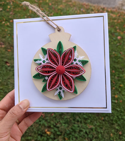 Quilled Removable Ornament Greeting Christmas Card