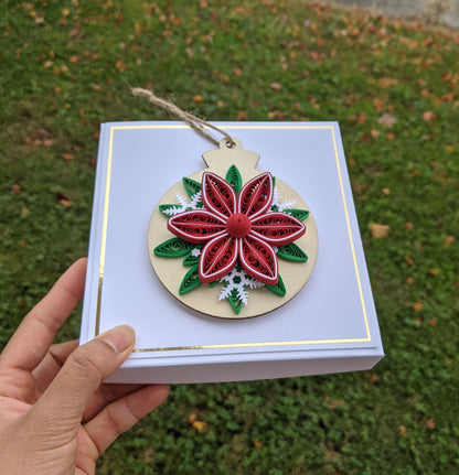 Quilled Removable Ornament Greeting Christmas Card