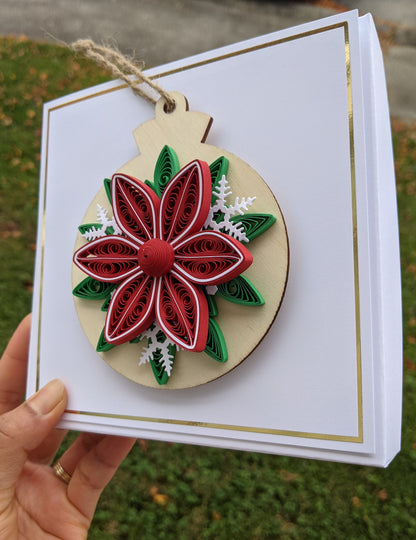 Quilled Removable Ornament Greeting Christmas Card