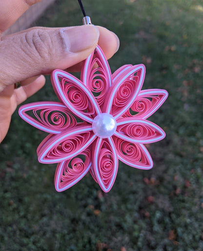 Pink Christmas Quilled Ornaments- Handmade