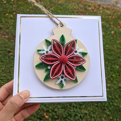 Quilled Removable Ornament Greeting Christmas Card