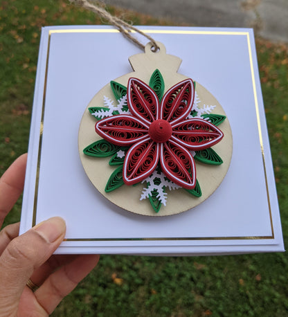 Quilled Removable Ornament Greeting Christmas Card