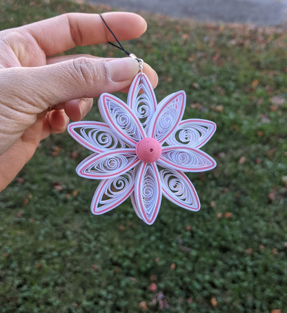 Pink Christmas Quilled Ornaments- Handmade