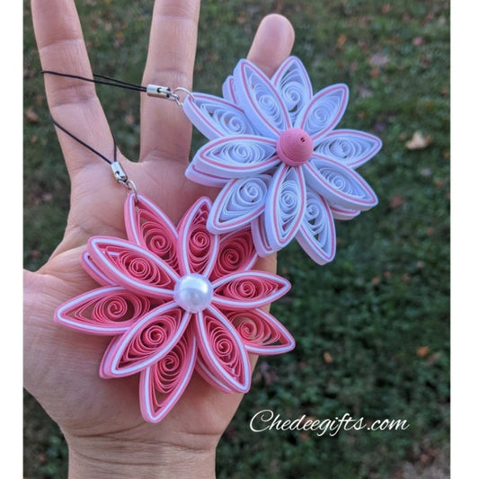 Pink Christmas Quilled Ornaments- Handmade