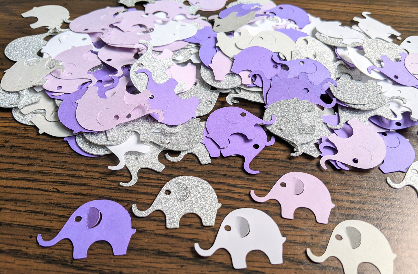 Purple Elephant Confetti- Baby Shower Decor- Handmade