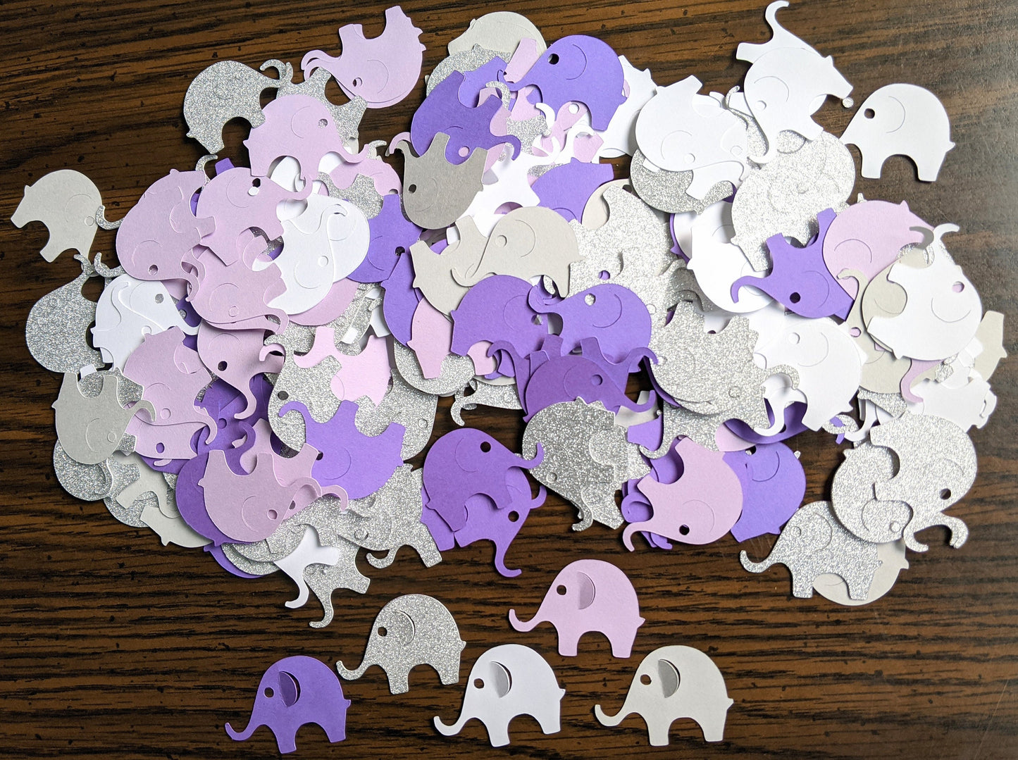 Purple Elephant Confetti- Baby Shower Decor- Handmade