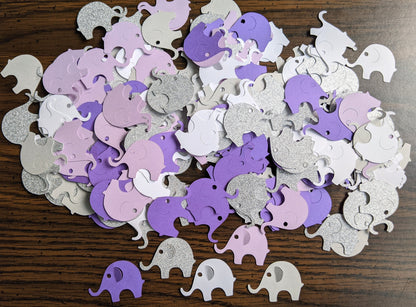 Purple Elephant Confetti- Baby Shower Decor- Handmade