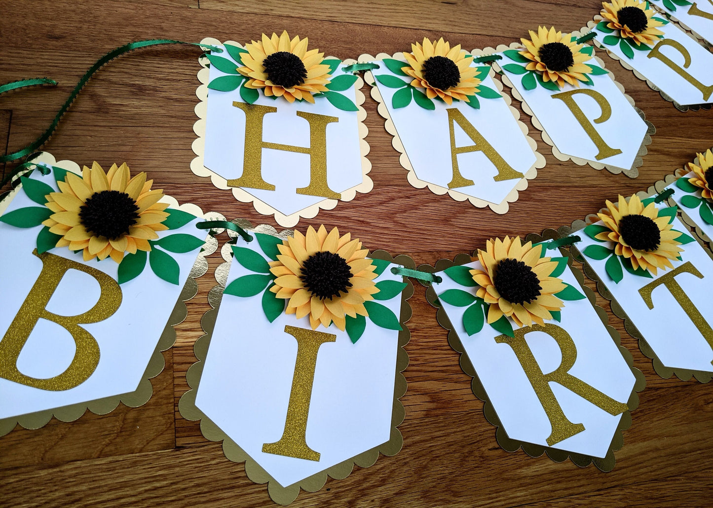 Personalized Sunflower Birthday Banner- Garland-Handmade