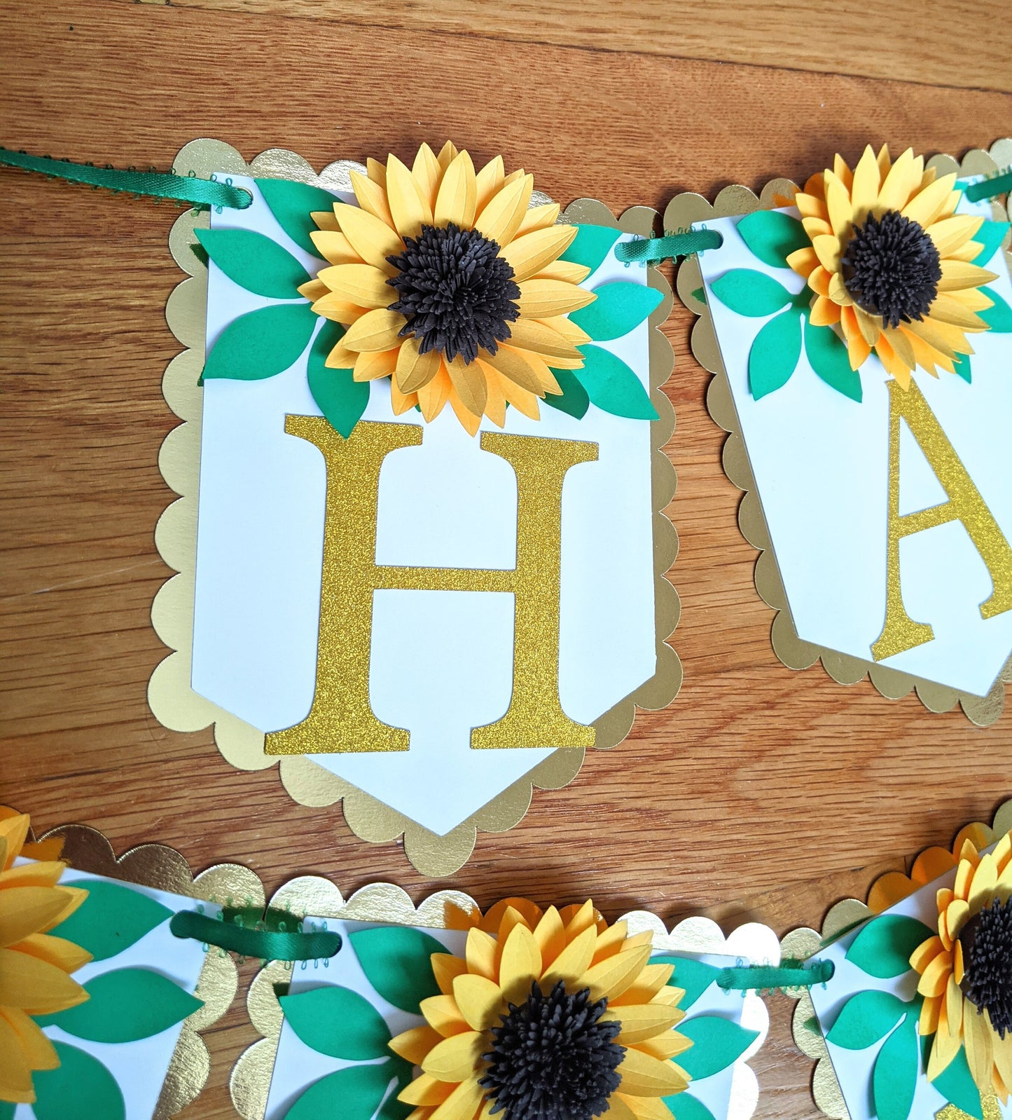 Personalized Sunflower Birthday Banner- Garland-Handmade