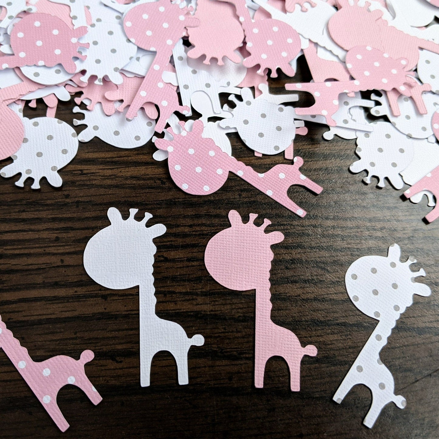 Pink Textured Paper Giraffe Confetti- Party Decor