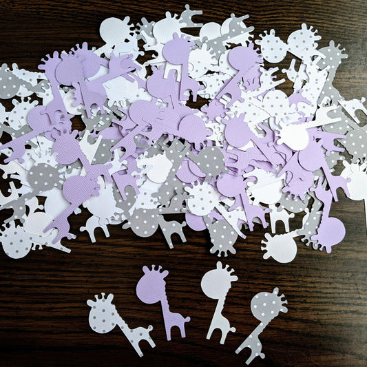 Purple Textured Paper Giraffe Confetti- Party Decor