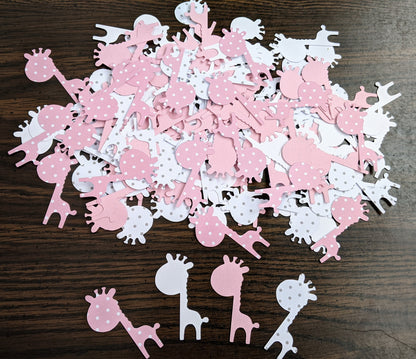 Pink Textured Paper Giraffe Confetti- Party Decor