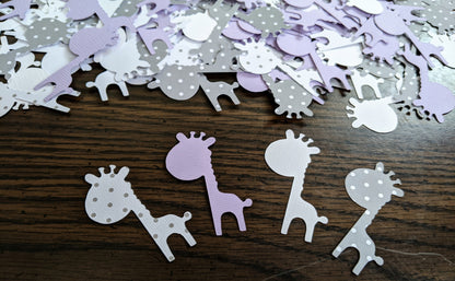 Purple Textured Paper Giraffe Confetti- Party Decor