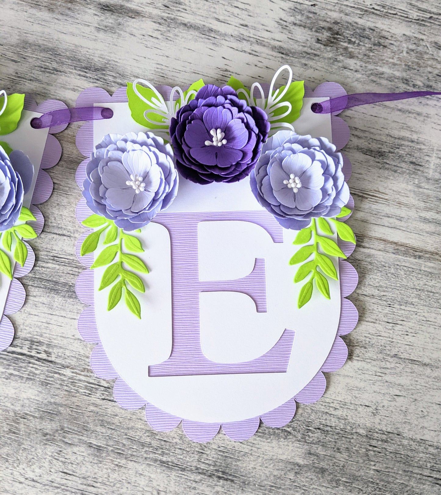 Personalized Floral First Birthday Banner- Baby Shower Banner