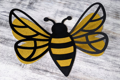 Set of 6 3D Bee Birthday Decor- Handmade #2301