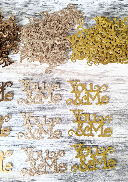 You & Me Die Cut Confetti, Wedding Table Scatter