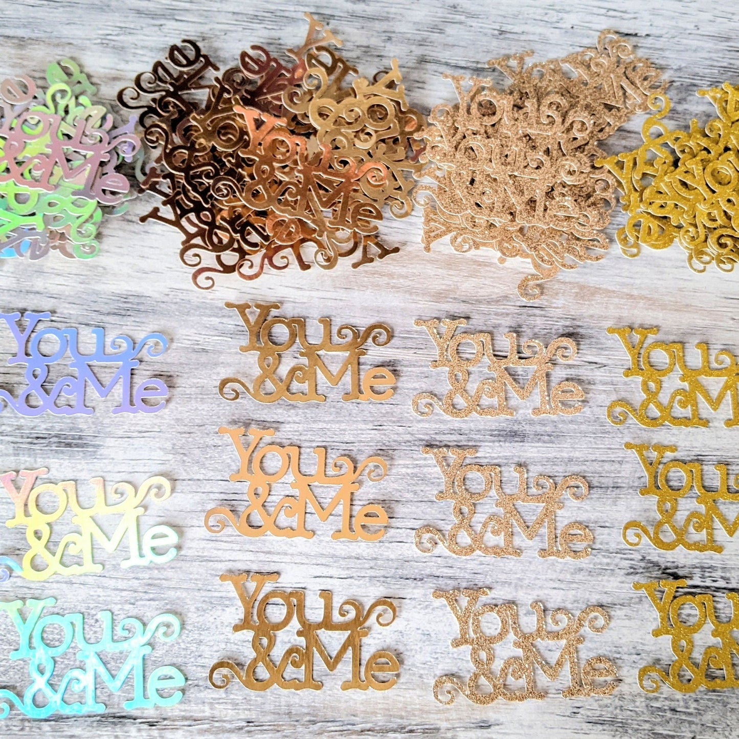 You & Me Die Cut Confetti, Wedding Table Scatter